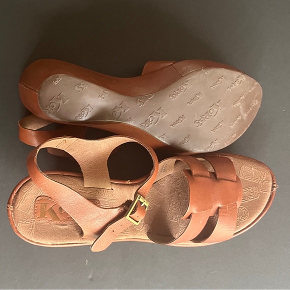 Korks by Kork-Ease Brown Wedge Sandals with Ankle Strap, 8 - Picture 3 of 3